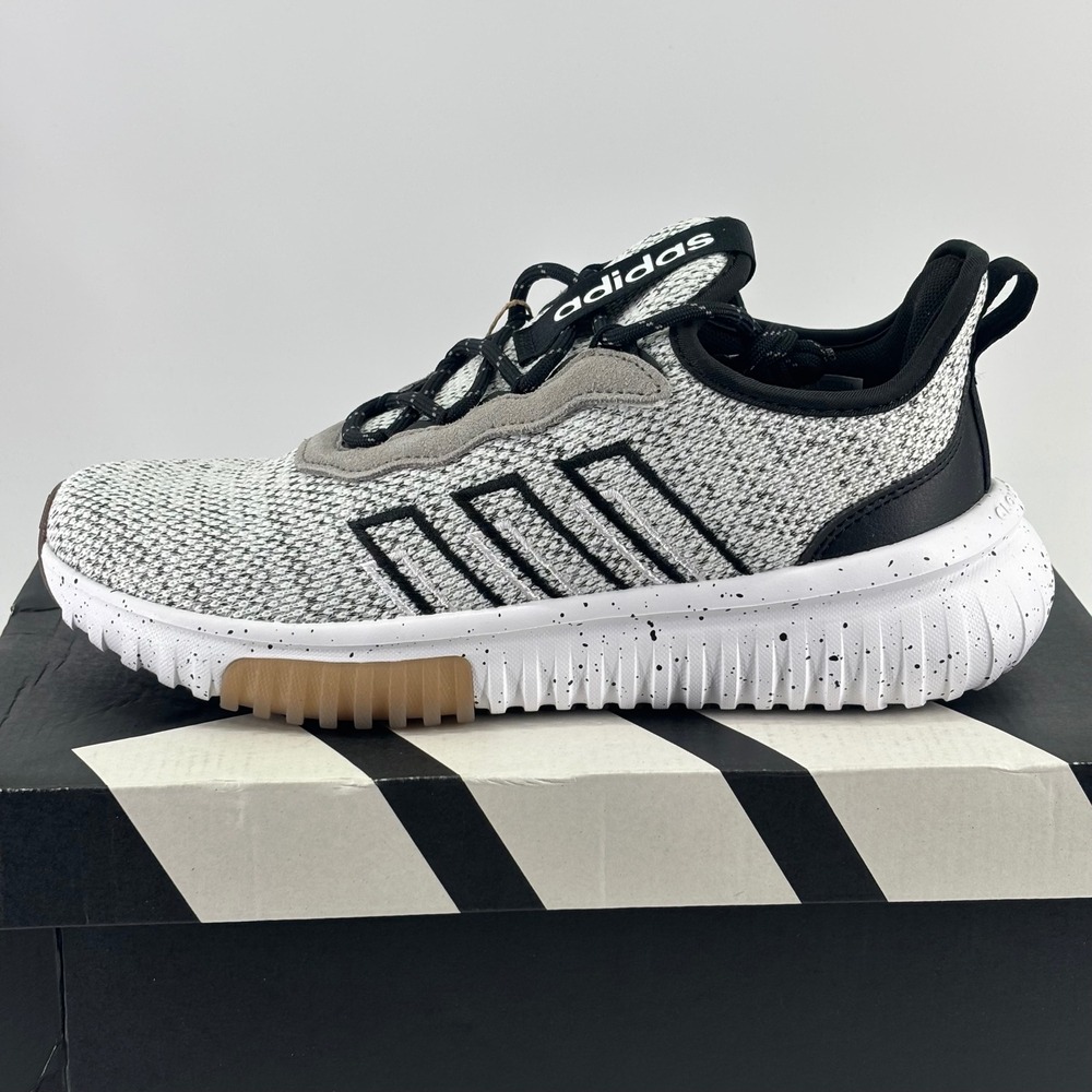 Adidas Kaptir Flow 2.0 Women 6.5 White Black Knit Cloudfoam JR8505 NIB Running